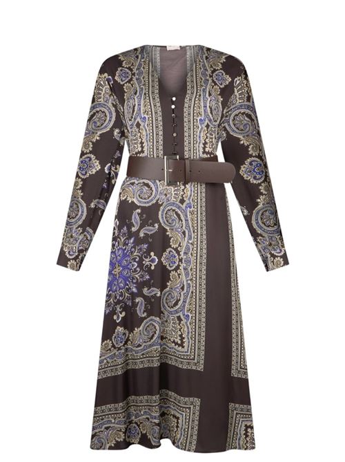 Vestito midi con cintura Liu Jo | MF5394TS117.P9141